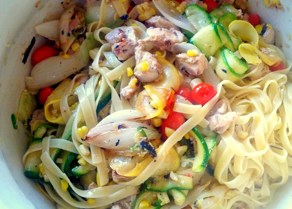Post image for Grilled Vegetable & Buttermilk Chicken Fettuccine